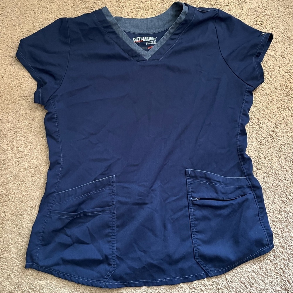Navy Grey’s Anatomy Scrub Top